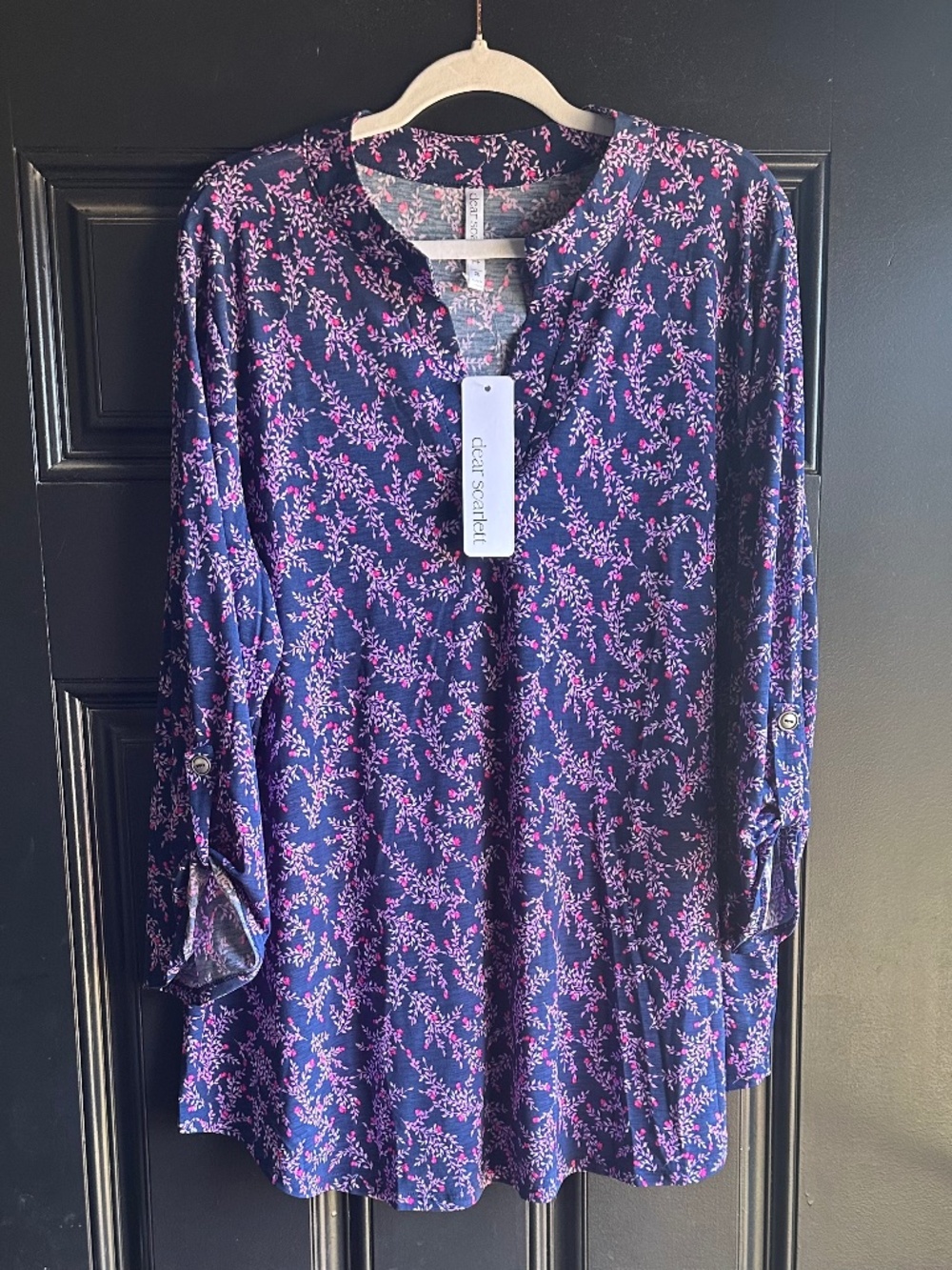 Dear Scarlett 3/4 Sleeve Wrinkle-free Lizzy Top - Size 2X